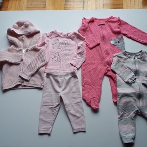 5 Pieces Baby Clothing Carter's and Petit Lem 9M